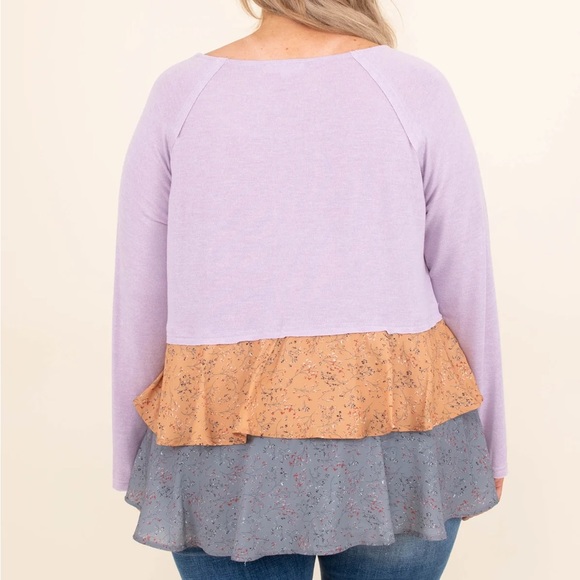 CHIC SOUL On The Right Side Top, Lavender - Picture 3 of 5